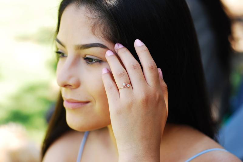 Verstellbarer Doppel-Cz-Ring 14K Gold Gefüllt, Sterling Silber Verstellbarer Doppel-Cz-Ring 14K Gold Gefüllt, Sterling Silber von VermeilSupplies