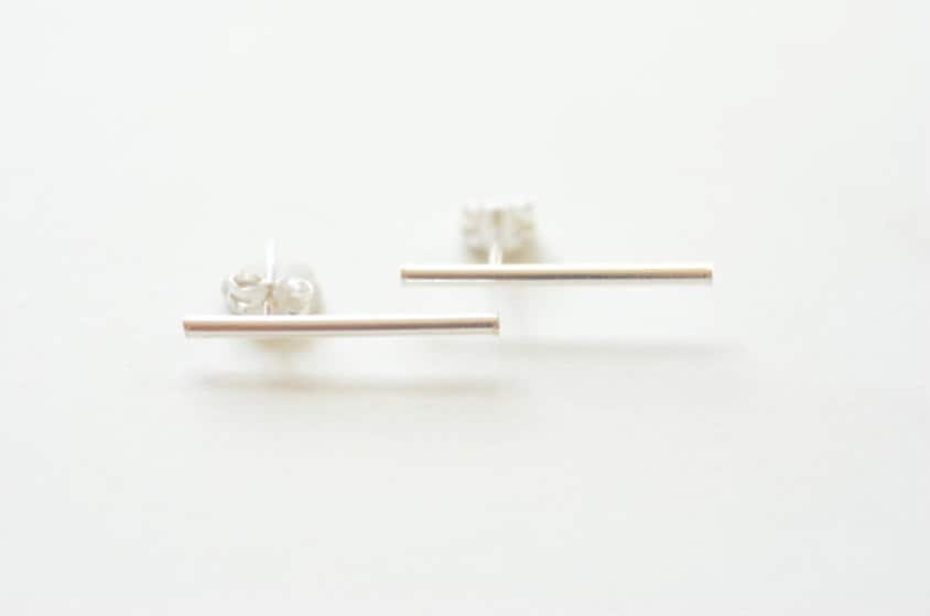 sterling Silber Bar Ohrringe, Glänzend, Ohrstecker, Linie Minimalen Ohr Bergsteiger sterling Silber Bar Ohrringe, Glänzend, Ohrstecker, Linie Minimalen Ohr Bergsteiger von VermeilSupplies