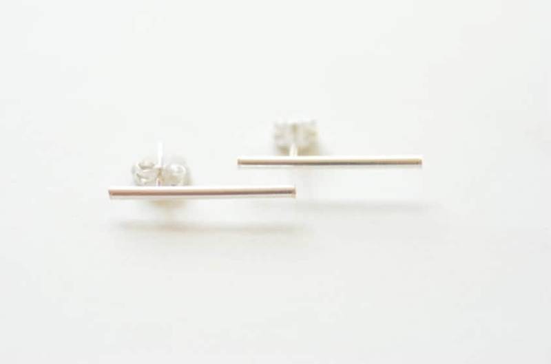 sterling Silber Bar Ohrringe, Glänzend, Ohrstecker, Linie Minimalen Ohr Bergsteiger sterling Silber Bar Ohrringe, Glänzend, Ohrstecker, Linie Minimalen Ohr Bergsteiger von VermeilSupplies