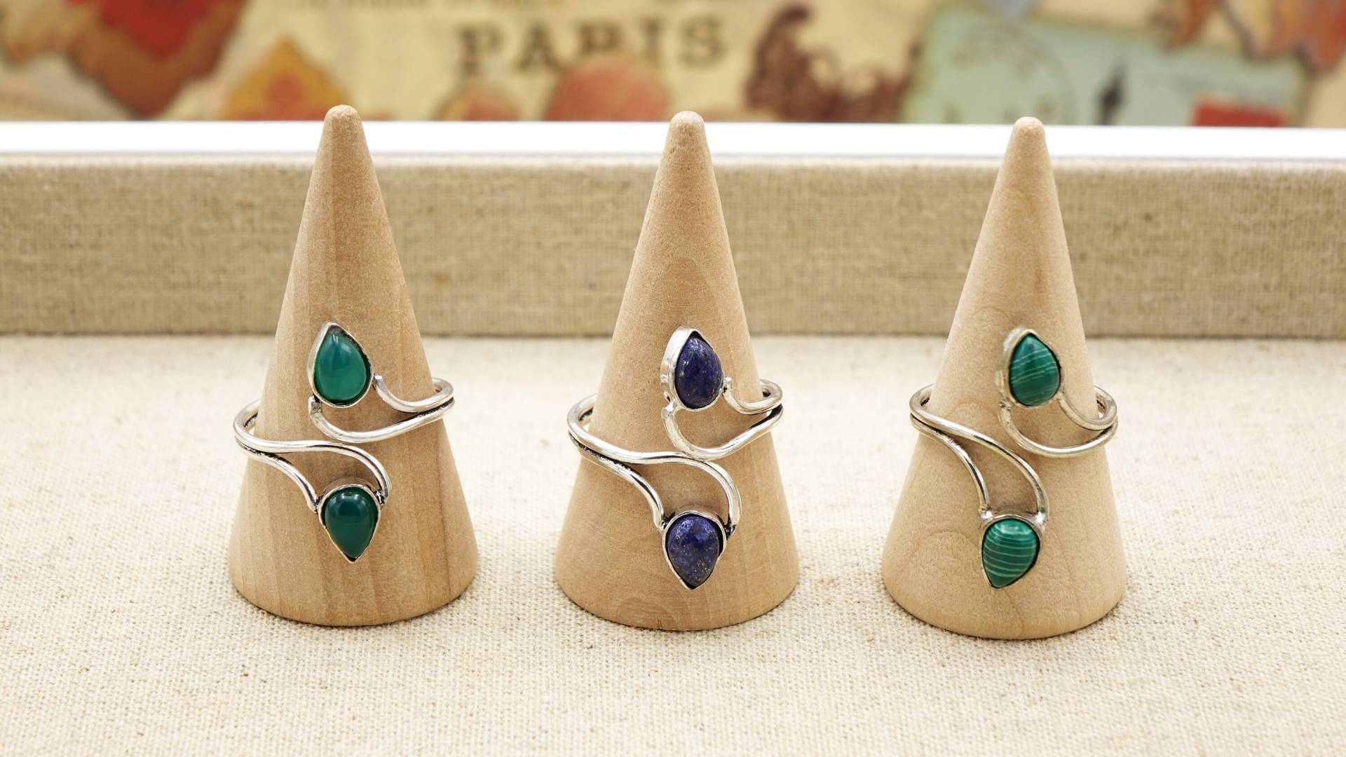 Echter Edelstein Ring - Blatt Verstellbar -Kristallstein -Ringe Für Frauen -Geschenk Sie Ade Lapis Lazuli -Boho Ringe von VernaArtisanWorks