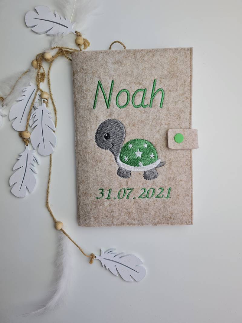 U Heft Hülle Schildkröte, Personalisiert, Filz U Heft Hülle Schildkröte, Personalisiert, Filz von VernaehtbyKate