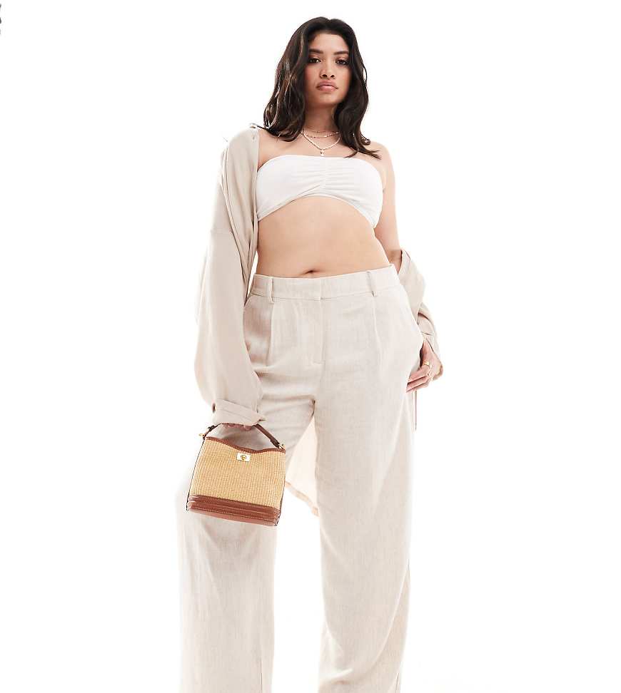 Vero Moda Curve - Dad-Hose in Hellbeige mit weitem Schnitt-Neutral Vero Moda Curve - Dad-Hose in Hellbeige mit weitem Schnitt-Neutral von Vero Moda Curve