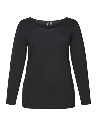 Vero Moda Curve Damen Vmpaxi Ls Soft U-neck - Curve Noos U Neck, Schwarz, 48-50 Große Größen EU von VERO MODA