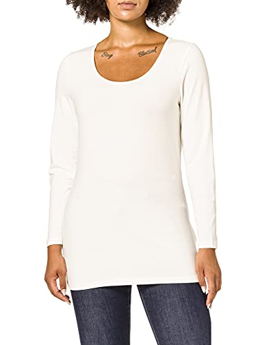 Vero Moda Curve Damen Vmpaxi Ls Soft U-neck - Curve Noos U Neck, Snow White, 42-44 Große Größen EU von VERO MODA