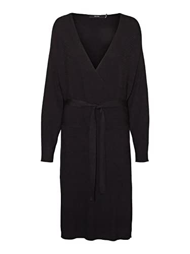 Vero Moda Curve Damen Vmhollyrem Ls V-neck Ga Noos Curve Dress, Schwarz, M EU Vero Moda Curve Damen Vmhollyrem Ls V-neck Ga Noos Curve Dress, Schwarz, M EU von VERO MODA CURVE
