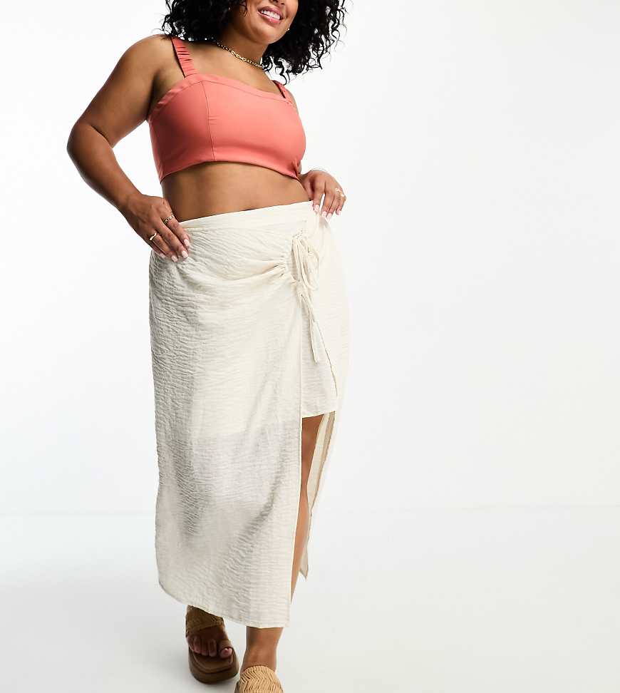Vero Moda Curve - Geschnürter Midi-Wickelrock in Weiß Vero Moda Curve - Geschnürter Midi-Wickelrock in Weiß von Vero Moda Curve