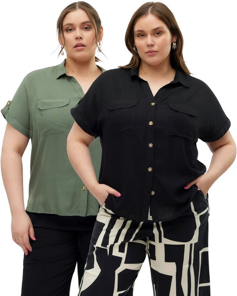 Vero Moda Curve Hemdbluse (Spar Set, 2er-Pack) Bluse in großen Größen von Vero Moda Curve