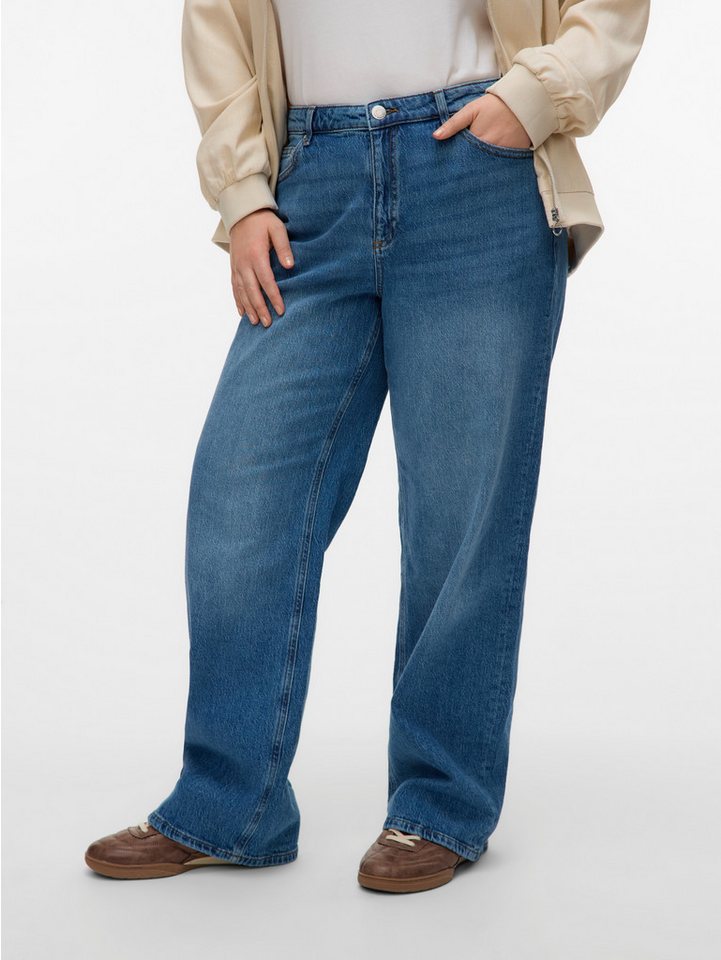 Vero Moda Curve High-waist-Jeans VMCTESSA HR WIDE J RA380 GA CUR NOOS von Vero Moda Curve