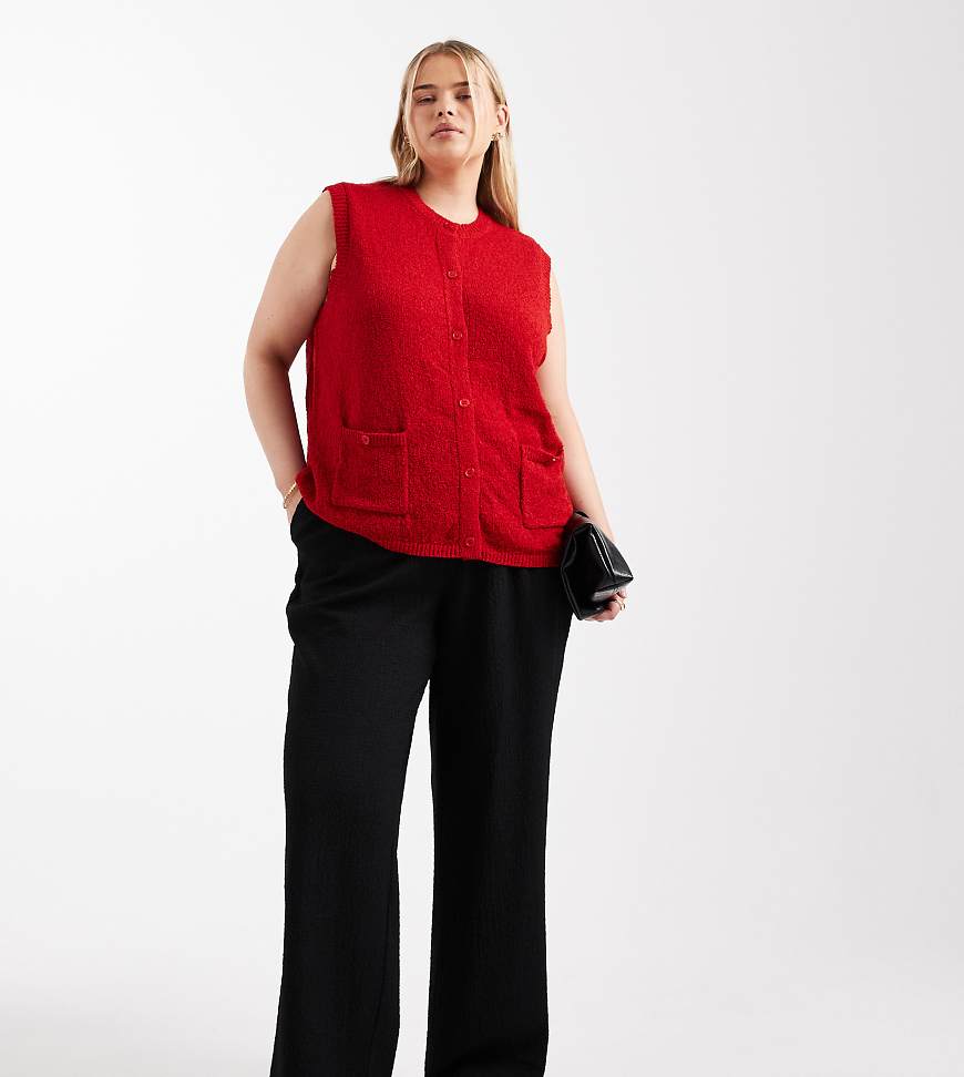 Vero Moda Curve - Hose zum Überziehen aus strukturiertem Jersey in Schwarz von Vero Moda Curve