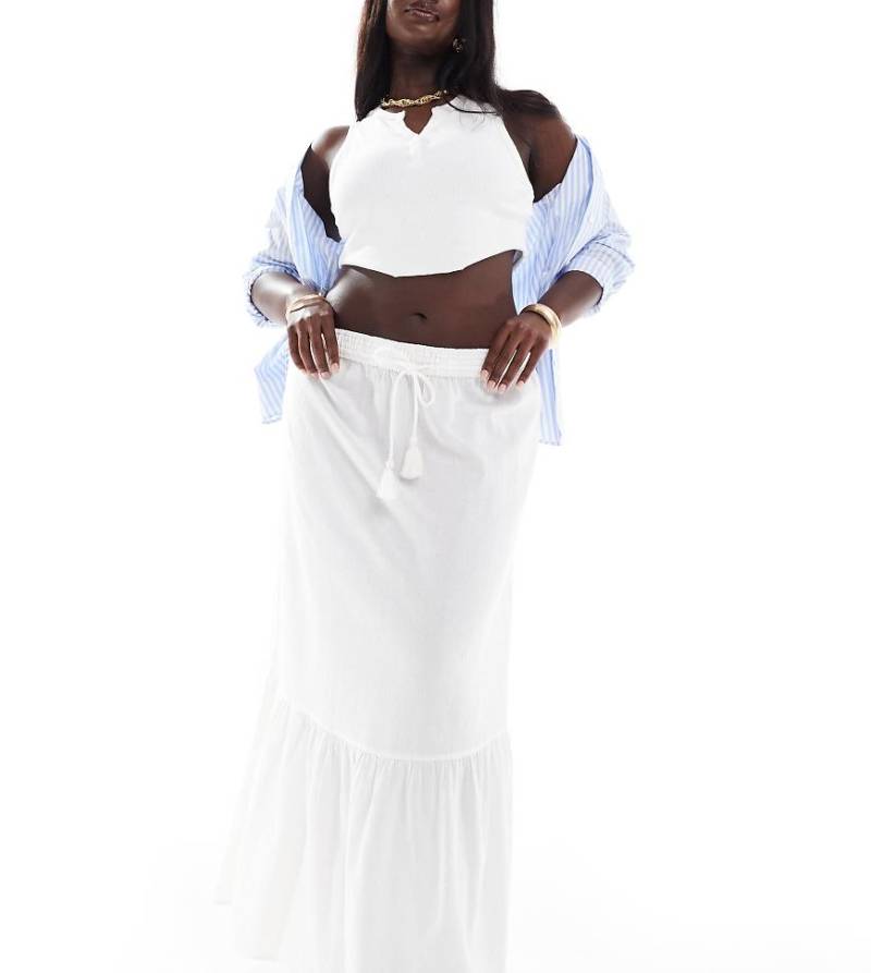 Vero Moda Curve - Langer Rock in Weiß im Boho-Stil von Vero Moda Curve