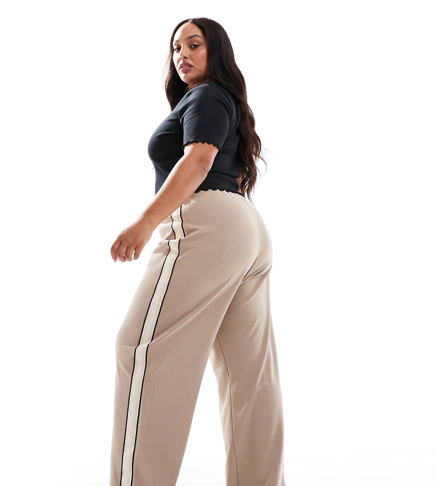 Vero Moda Curve - Lockere Schlupfhose in Fossil-Beige mit seitlichem Streifen-Neutral Vero Moda Curve - Lockere Schlupfhose in Fossil-Beige mit seitlichem Streifen-Neutral von Vero Moda Curve