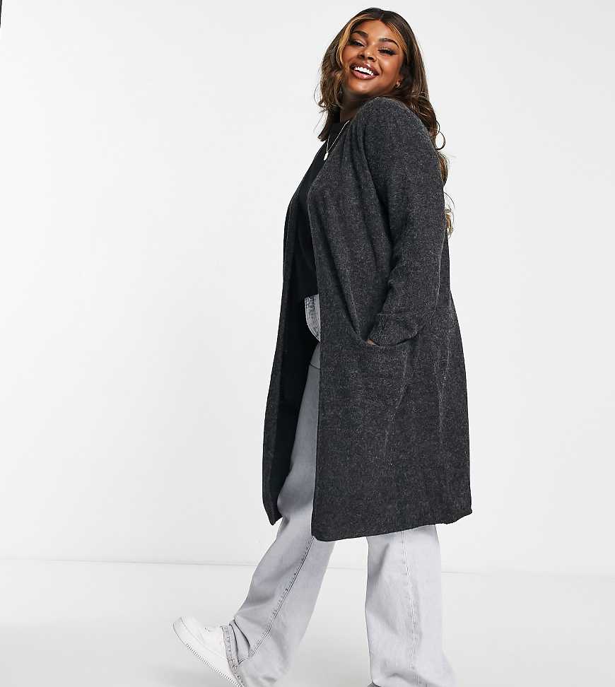 Vero Moda Curve - Longline-Strickjacke in Anthrazit-Grau Vero Moda Curve - Longline-Strickjacke in Anthrazit-Grau von Vero Moda Curve
