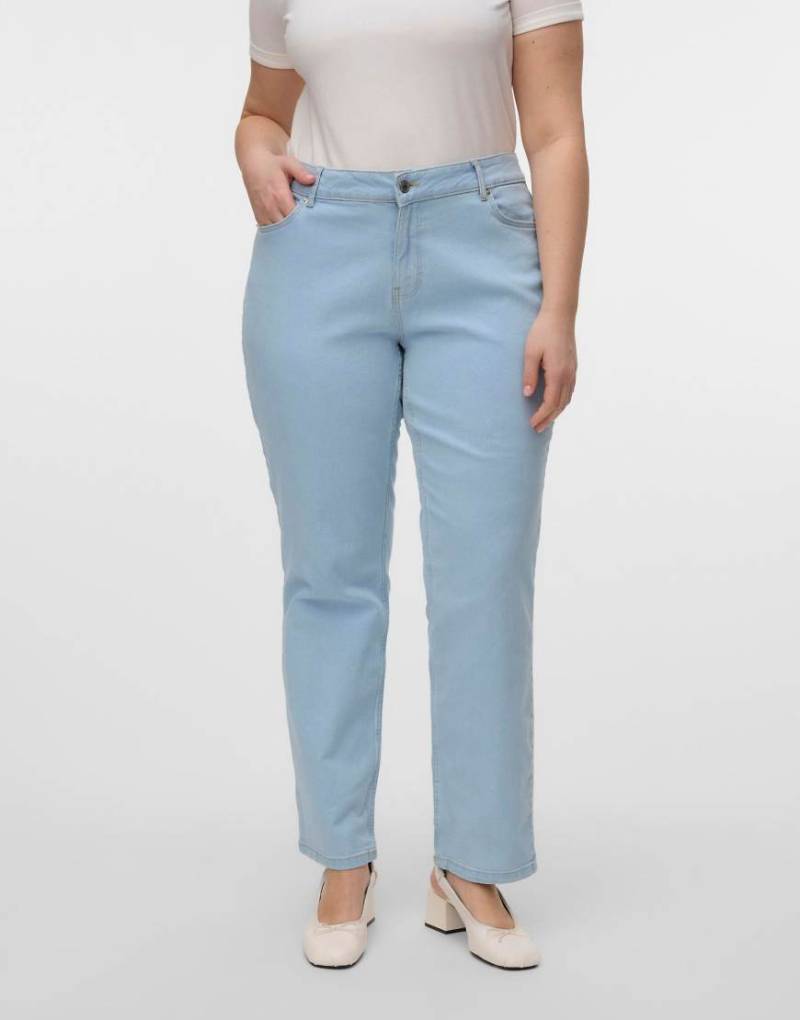 Vero Moda Curve - Straight-Fit-Jeans in Hellblau von Vero Moda Curve