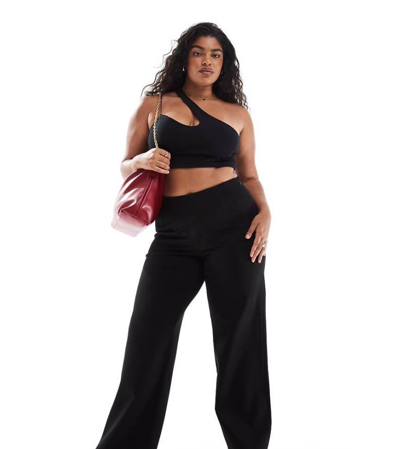 Vero Moda Curve - Stretch-Schlaghose in Schwarz mit schmalem Schnitt von Vero Moda Curve