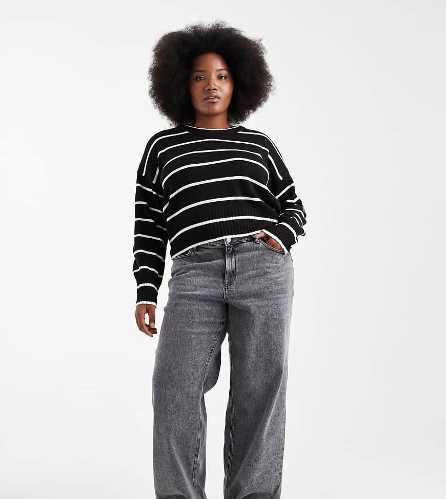 Vero Moda Curve - Tessa - Weit geschnittene Jeans in mittelgrauer Waschung mit hohem Bund von Vero Moda Curve