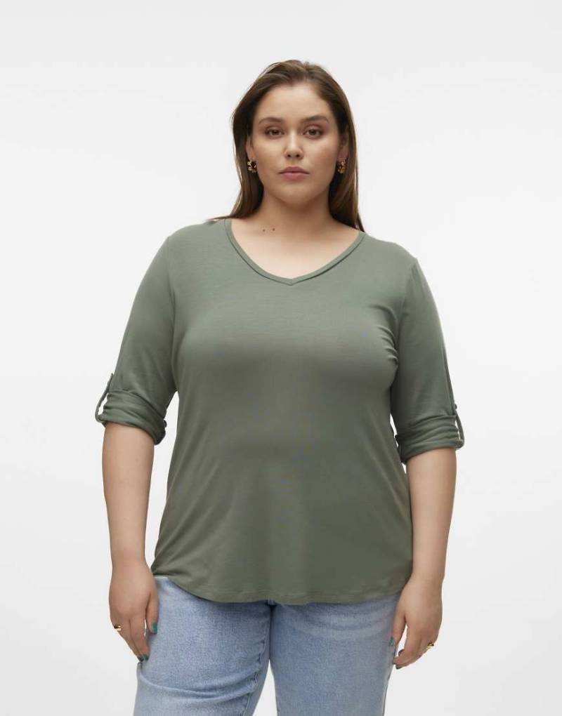 Vero Moda Curve - Top in Lorbeerkranz-Grün von Vero Moda Curve