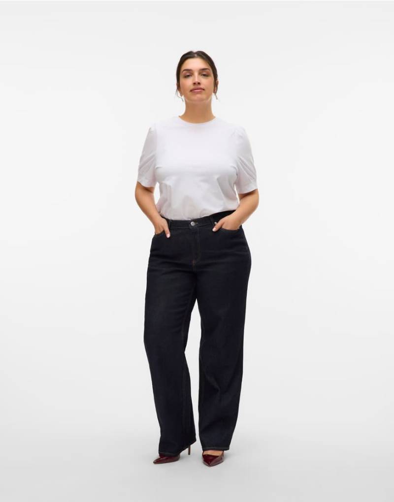 Vero Moda Curve - Wide-Fit-Jeans aus dunkelblauem Denim von Vero Moda Curve