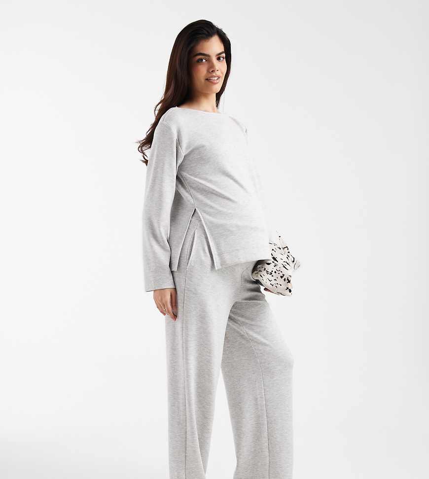 Vero Moda Maternity - Jersey-Hose in Hellgrau mit weitem Bein, Kombiteil von Vero Moda Maternity