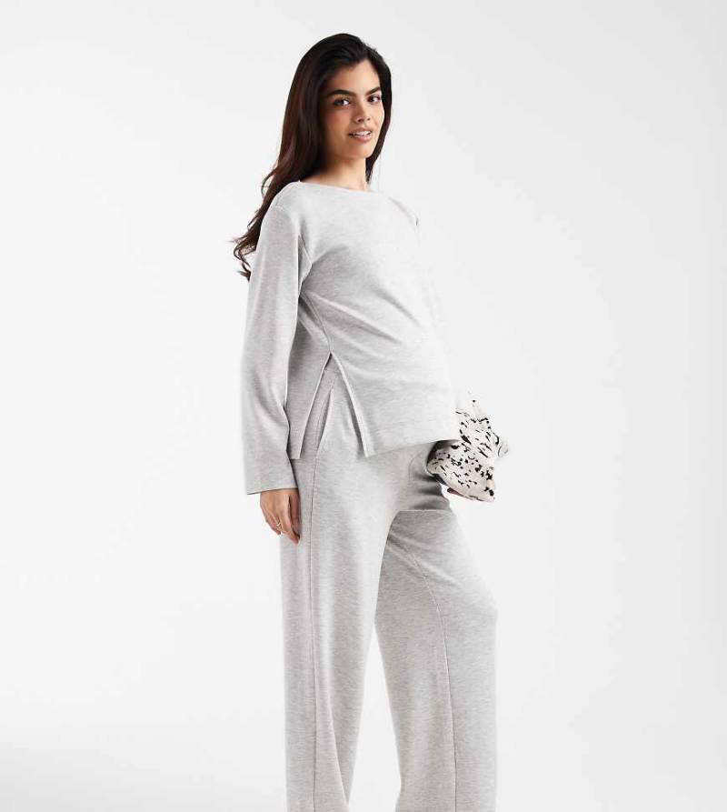 Vero Moda Maternity - Jersey-Hose in Hellgrau mit weitem Bein, Kombiteil von Vero Moda Maternity