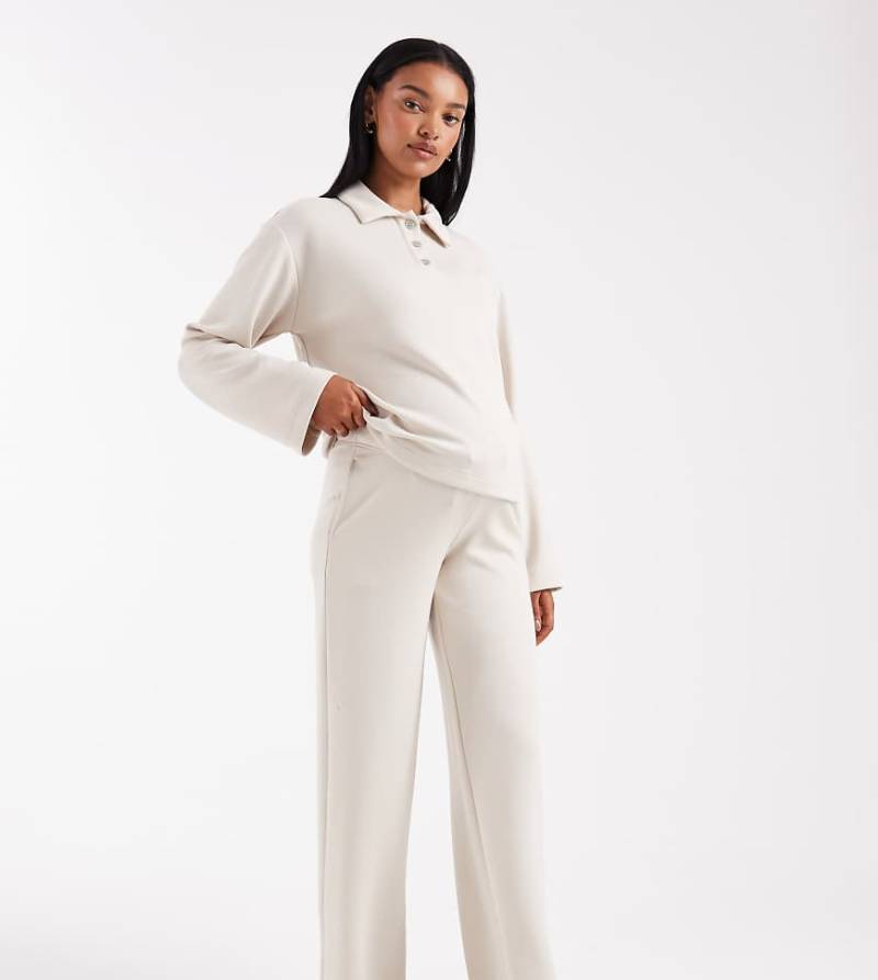 Vero Moda Maternity - Superweiche Jogginghose in Creme mit Bindeband an der Taille und weitem Bein, Kombiteil, Umstandsmode-Weiß von Vero Moda Maternity