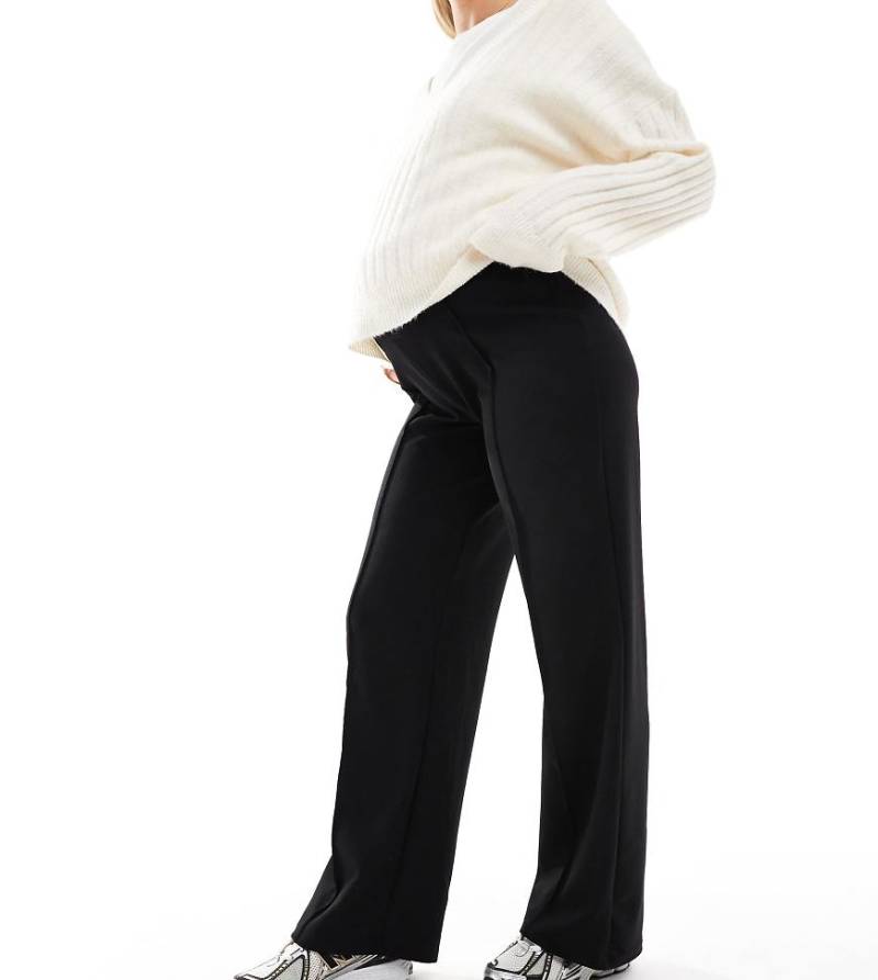 Vero Moda Maternity - Weite Hose in Schwarz mit Faltendetail vorne von Vero Moda Maternity