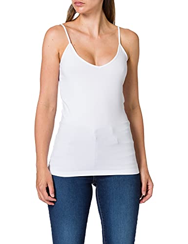 Vero Moda NOS Damen Top VMMAXI MY SOFT V SINGLET NOOS, Weiß (Bright White), 42 (Herstellergröße: XL) von VERO MODA