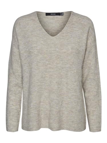 VERO MODA Strick Pullover V-Ausschnitt Langarm Sweater Knitted Jumper VMCREWLEFILE von VERO MODA