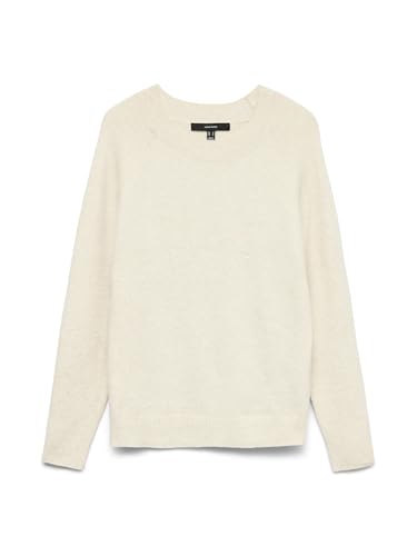 VERO MODA Damen VMDOFFY LS O-Neck Blouse GA NOOS 10201022, Birch/Melange, L von VERO MODA