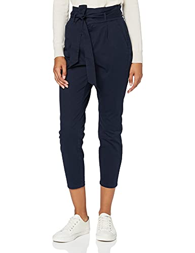 VERO MODA Damen Paperbag Stoffhose Eva mit Gürtel 10216704 Night Sky XS/30 von VERO MODA