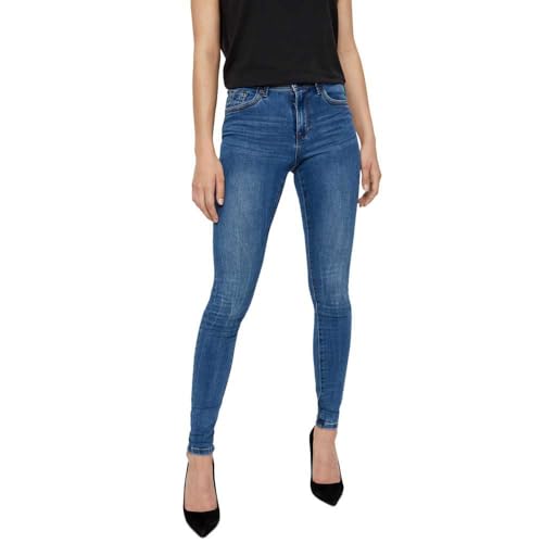 VERO MODA Damen Vmtanya Mr Piping Vi349 Noos Skinny Jeans, Medium Blue Denim, S EU von VERO MODA
