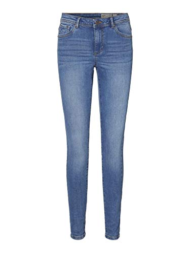 Vero Moda NOS Damen VMTANYA MR S Piping Jeans VI349 NOOS Skinny Jeans, per Pack Blau (Medium Blue Denim Medium Blue Denim), 38/L32 (Herstellergröße: M) von VERO MODA