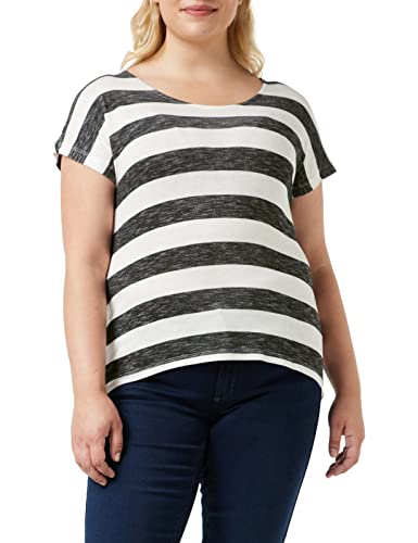 VERO MODA Damen Vmwide Stripe S/L Top Noos T-Shirt, Schwarze und Weiße Streifen, XS von VERO MODA