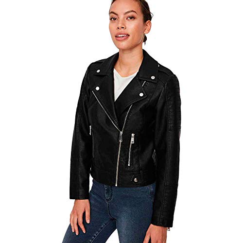 VERO MODA Damen Kunstleder-Jacke VMKerriultra Biker-Style 10228728 Black M von VERO MODA