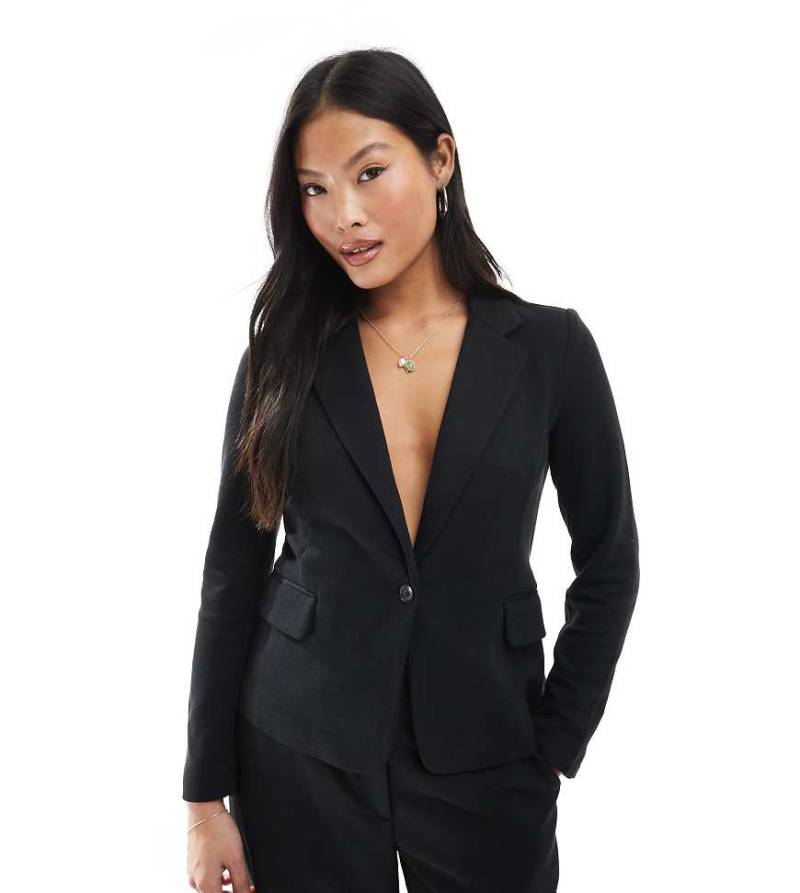 Vero Moda Petite - Figurbetonter Jersey-Blazer in Schwarz von Vero Moda Petite