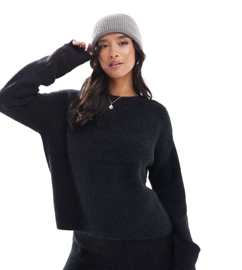 Vero Moda Petite - Flauschiger Pullover in Schwarz, Kombiteil von Vero Moda Petite