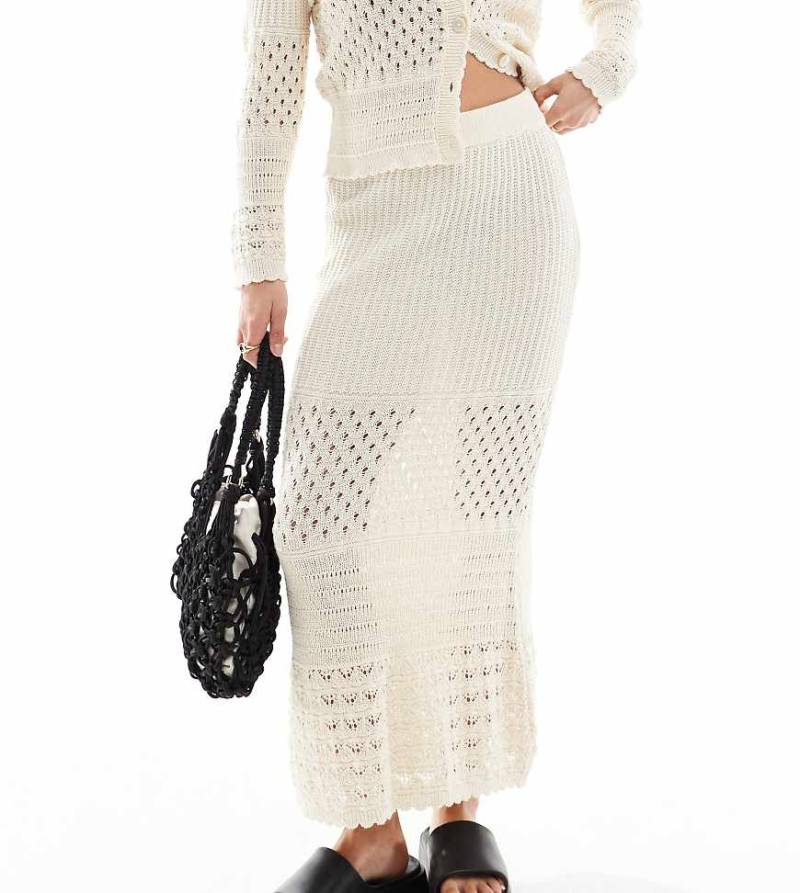 Vero Moda Petite - Gehäkelter Maxirock in Cremeweiß, Kombiteil von Vero Moda Petite