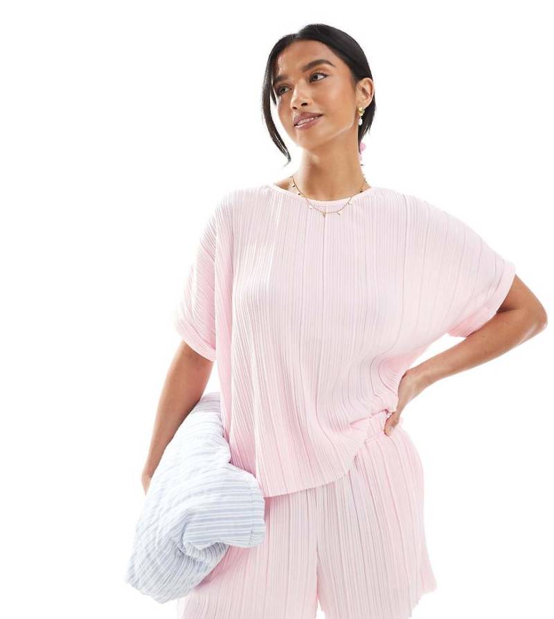 Vero Moda Petite - Plissee-T-Shirt in Rosa, Kombiteil von Vero Moda Petite