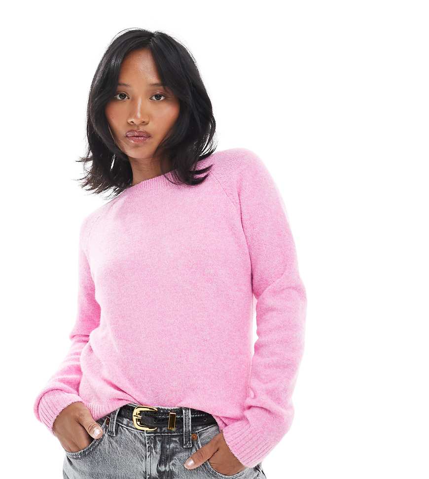 Vero Moda Petite - Strickpullover in Fuchsia-Rosa mit Rundhalsausschnitt von Vero Moda Petite