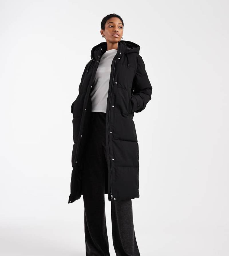 Vero Moda Tall - 2-in-1 - Longline-Steppmantel in Schwarz mit abnehmbaren Ärmeln von Vero Moda Tall