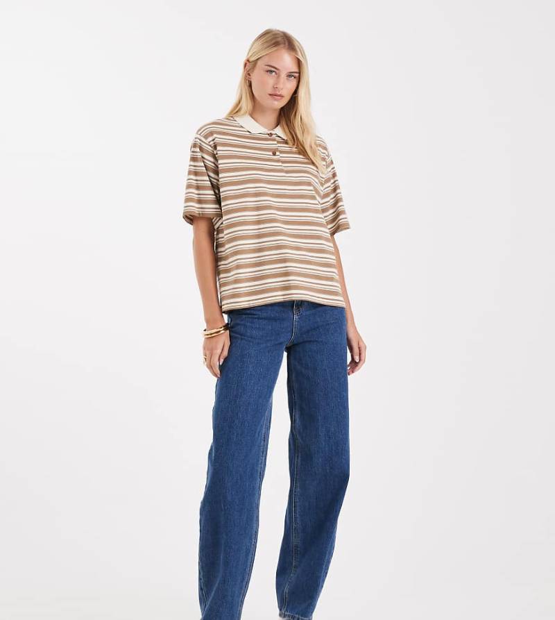 Vero Moda Tall - Billie - Jeans in mittelblauer Waschung mit hohem Bund und abgerundetem weitem Bein von Vero Moda Tall