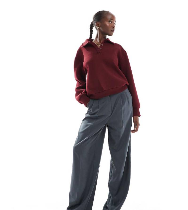 Vero Moda Tall - Rita - Elegante Dad-Hose in Asphaltgrau mit weitem Schnitt von Vero Moda Tall