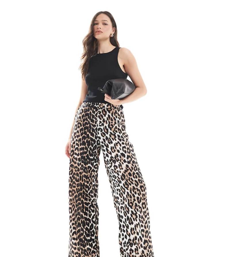 Vero Moda Tall - Schlupfhose mit weitem Bein und Leopardenmuster-Bunt von Vero Moda Tall