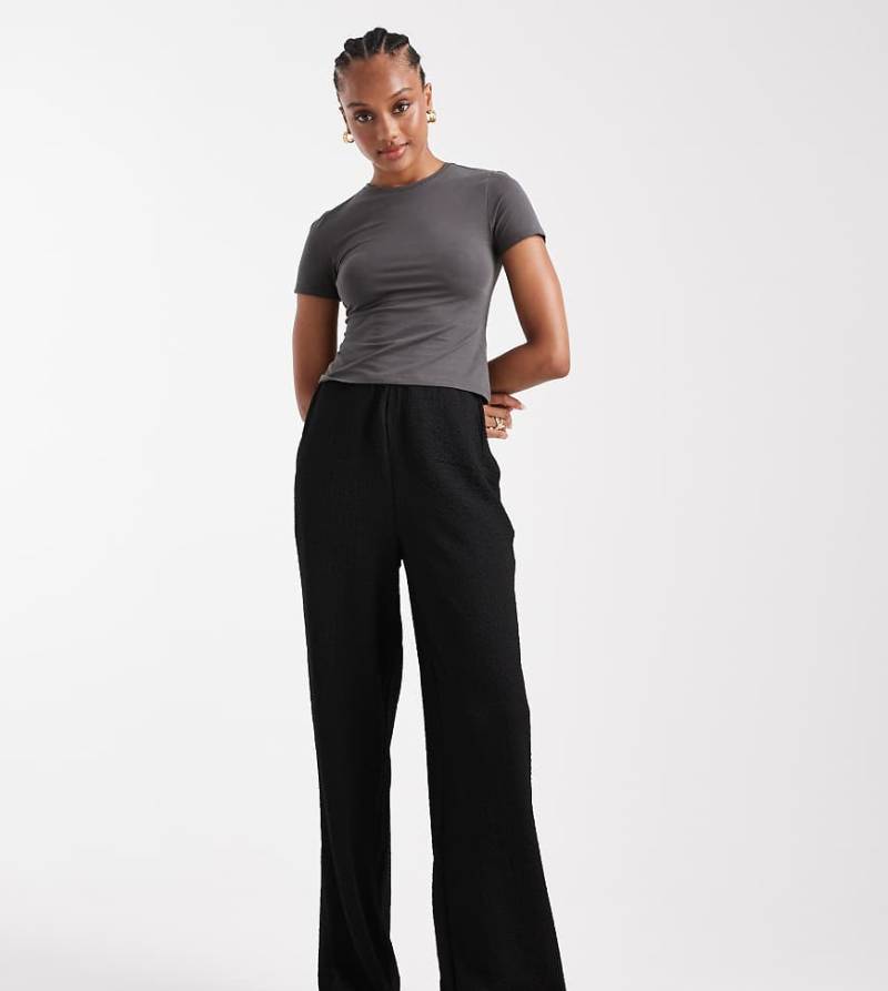 Vero Moda Tall - Strukturierte Jersey-Hose zum Überziehen in Schwarz von Vero Moda Tall