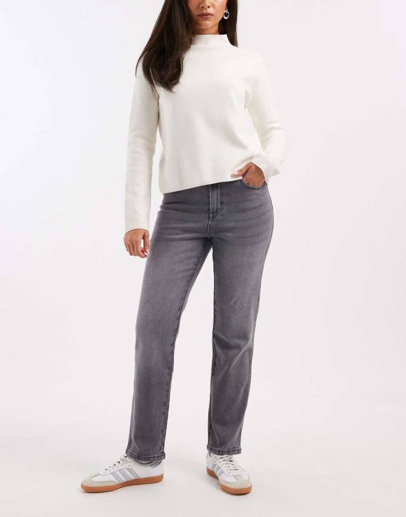 Vero Moda - Amara - Knöchellange Stretch-Jeans in grauer Waschung mit geradem Schnitt-Blau von Vero Moda