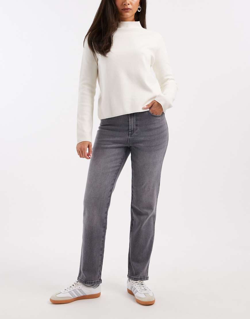 Vero Moda - Amara - Knöchellange Stretch-Jeans in grauer Waschung mit geradem Schnitt-Blau von Vero Moda