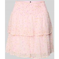 Vero Moda Ausgestellter Mini-Rock mit Allover-Muster Modell 'SMILLA' in Hellrosa, Größe M von Vero Moda