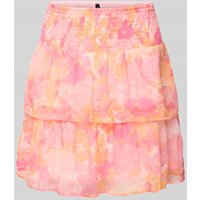 Vero Moda Ausgestellter Mini-Rock mit Allover-Muster Modell 'SMILLA' in Pink, Größe XS von Vero Moda