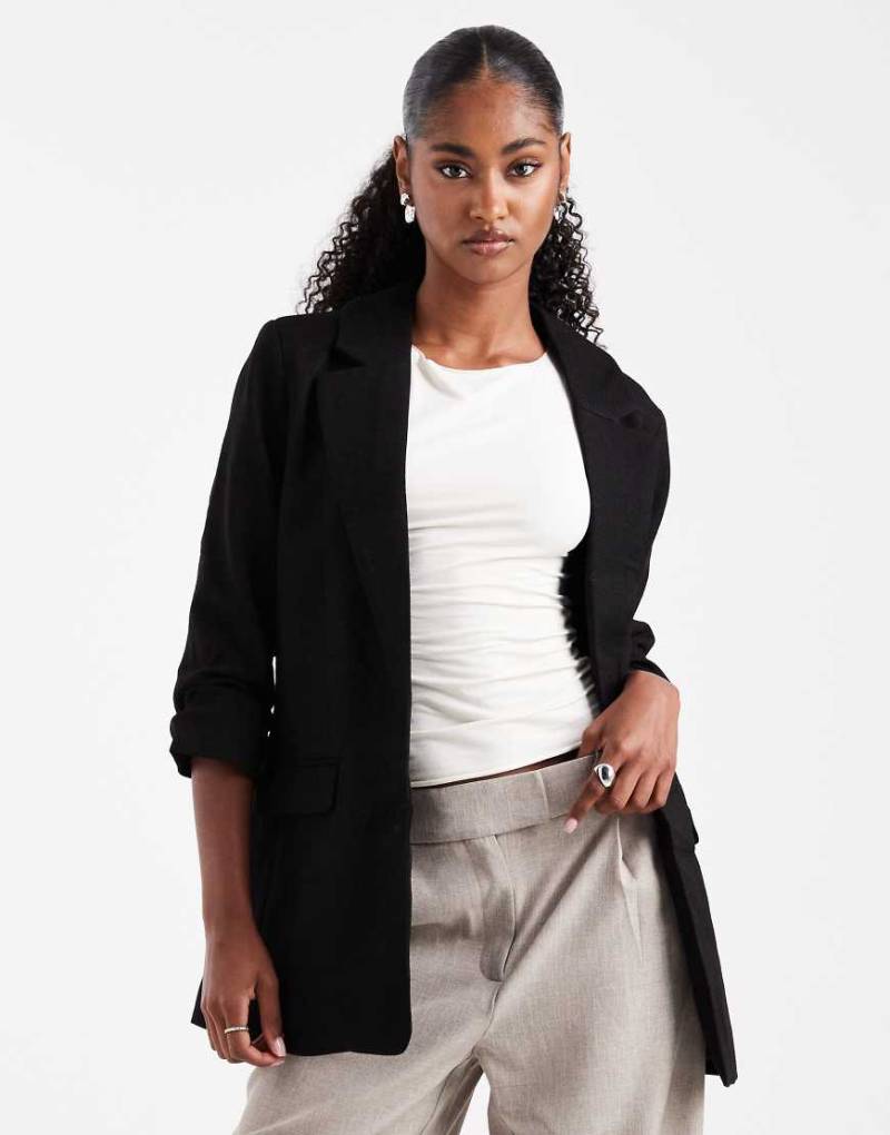 Vero Moda - Blazer in Schwarz mit gerafftem Blazer von Vero Moda