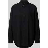 Vero Moda Bluse aus Viskose-Leinen-Mix in unifarbenem Design in Black, Größe S von Vero Moda