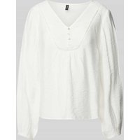 Vero Moda Bluse mit kurzer Knopfleiste Modell 'MIRA' in Weiss, Größe XS von Vero Moda